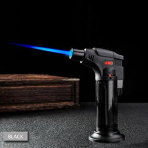 Gaz Butane briquet Tempête torche rechargeable flamme réglable barbecue noir