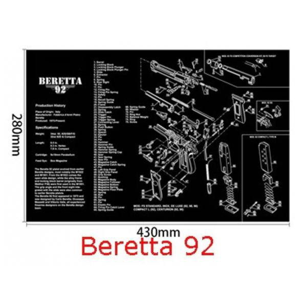 Tapis de nettoyage en caoutchouc pour pistolet 280mmx430mm pour Beretta 92