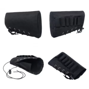 Cartouchière de Crosse Fusil Chasse Tir 6 Cartouches Etui Housse Nylon Avec Lacet NEUF