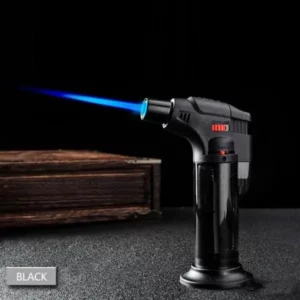 Gaz Butane briquet Tempête torche rechargeable flamme réglable barbecue noir