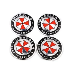 Lot de 4 Sticker Centre de Roue Moyeu Wheel cap Voiture Umbrella Corp Diam 56mm