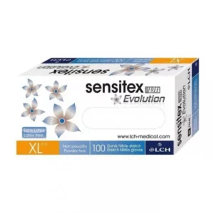 Boite de 100 Gants Sensitex Evolution LCH Sans Latex Non Poudré Taille XL Jetable Ménage Bricolage