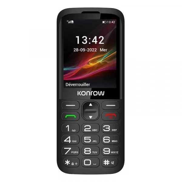 Konrow Senior 280 (Écran 2.8'' - Double Sim - Avec Station de charge) Noir – Image 7