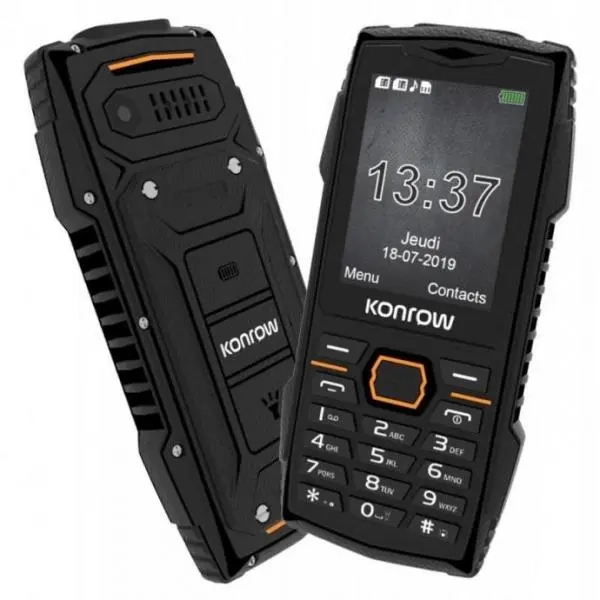 Konrow Stone Plus - Téléphone Antichoc Certifié IP68 - 2.4'' - Double Sim - Noir – Image 5