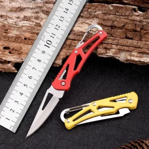 Petit Couteau Mousqueton Camping Bricolage Survie lame en acier inoxydable