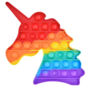 Jouet Pop Fidget anti Stress arc en ciel licorne Push Bubble pour adultes et enfants