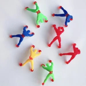 Lot de 5 Figurines Jouets Bonhomme Escalade Mains Collantes NEUF