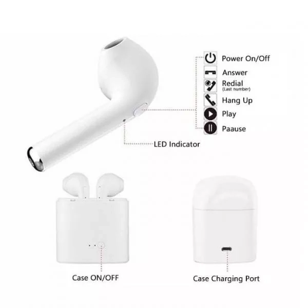 I7s TWS écouteur sans fil Bluetooth 5.0 écouteurs sport écouteurs casque avec micro pour téléphone intelligent Xiaomi Samsung Huawei LG – Image 4