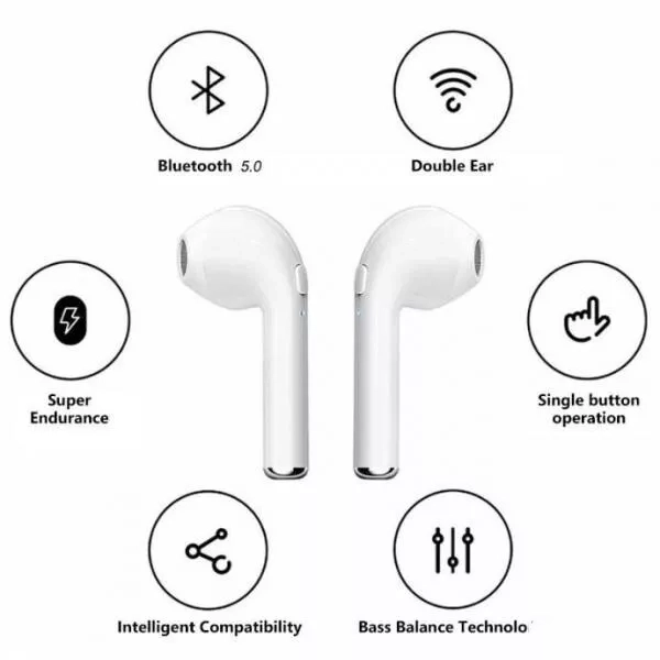 I7s TWS écouteur sans fil Bluetooth 5.0 écouteurs sport écouteurs casque avec micro pour téléphone intelligent Xiaomi Samsung Huawei LG – Image 2