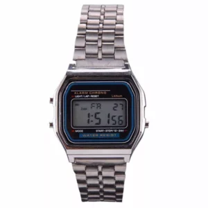 Montre Digitale Générique Retro en Acier Couleur Argent NEUF