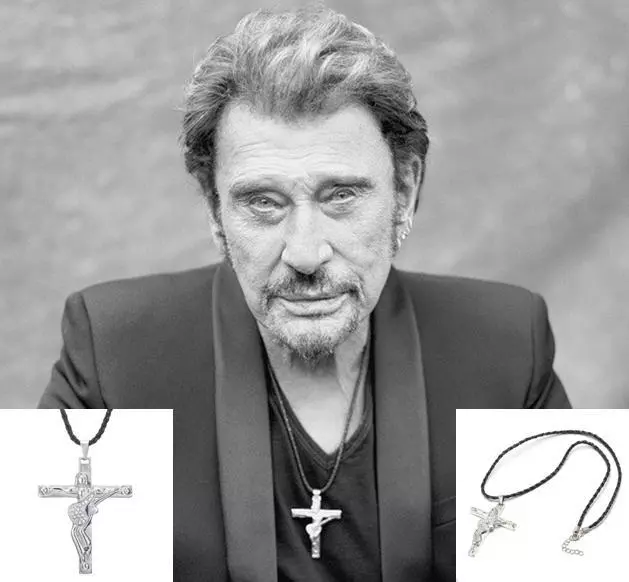 JOHNNY HALLYDAY PENDENTIF CROIX GUITARE x cm L'ORIGINAL