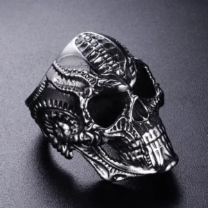 Bague Chevalière Tête de Mort Crâne Motard Taille 10 NEUF