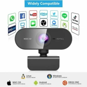 Webcam 1080P, Webcam PC pour Ordinateur de Bureau et Portable USB, Mini-caméra