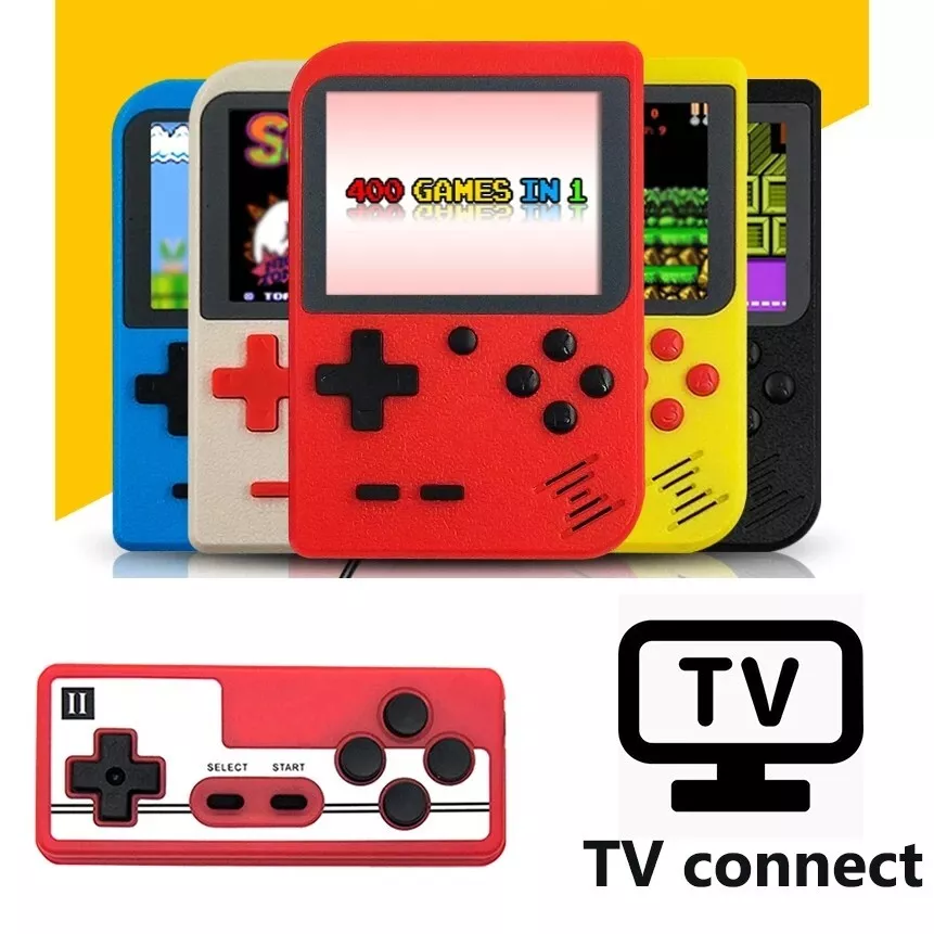 Rétro Portable Mini Console de jeu vidéo de poche 8-Bit 400 Jeux Inclus Blanc + 1 manette – Image 6