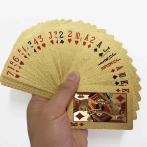 Jeu de Cartes Or PVC Etanche Non Pliable Poker... NEUF