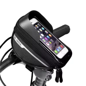 Sacoche de vélo étanche 1L Rangement pour smartphone fixable sur le guidon