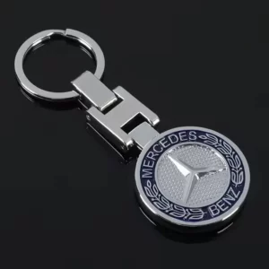 Porte-clés 3D en métal pour MB Bleu Argent Matériau: alliage de zinc