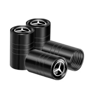 Lot de 4 Bouchons de valves d'air pneu Auto M Noir