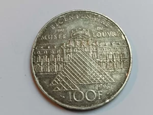 Pièce 100 Francs Bicentenaire du Musée du Louvre 1993