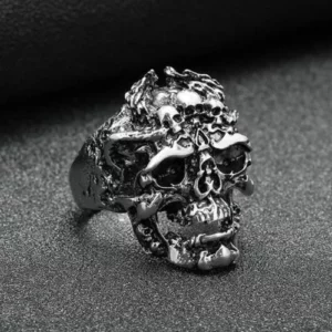 Bague Chevalière Crâne Knuckle Skull Ring NEUF (2)