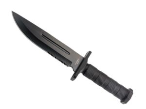 POIGNARD HERBERTZ NOIR 18CM INOX lame noire semi-dentée 18 cm acier 420