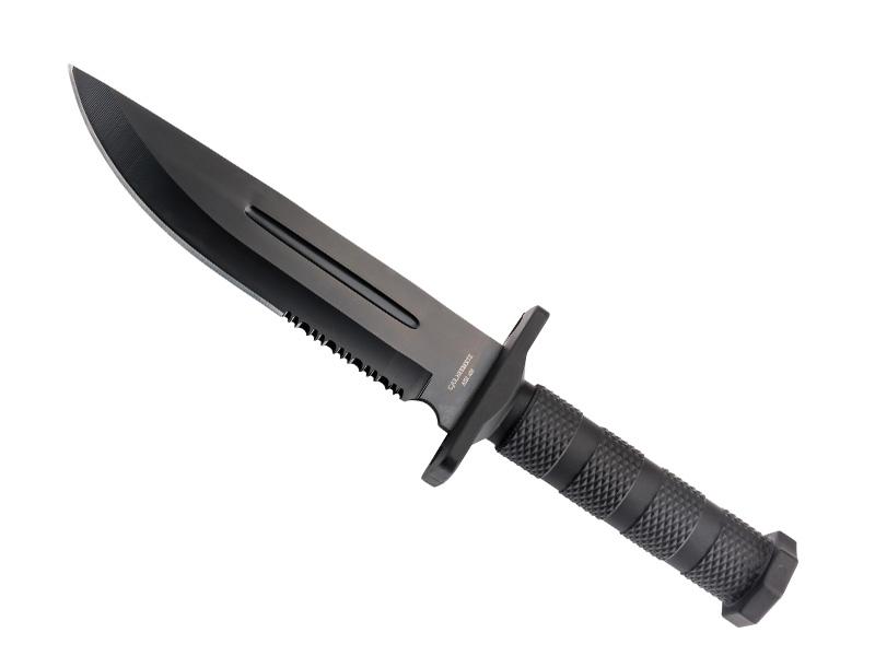 POIGNARD HERBERTZ NOIR 18CM INOX lame noire semi-dentée 18 cm acier 420