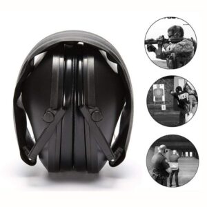 Casque Anti-bruit Tactique CrossEye Noir Protège-oreilles réglable et pliable